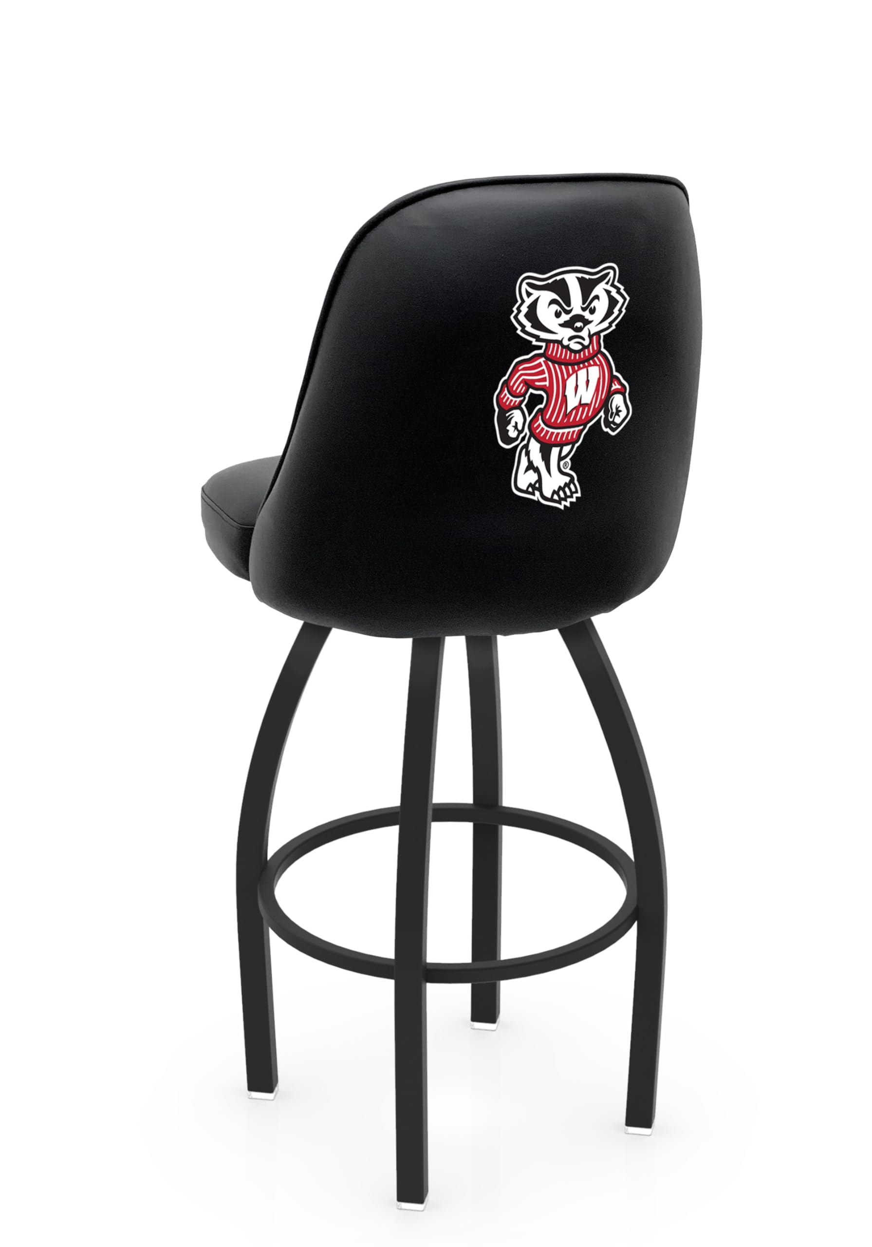 L048 Logo Grizzly Wisconsin Badger Swivel Bar Stool