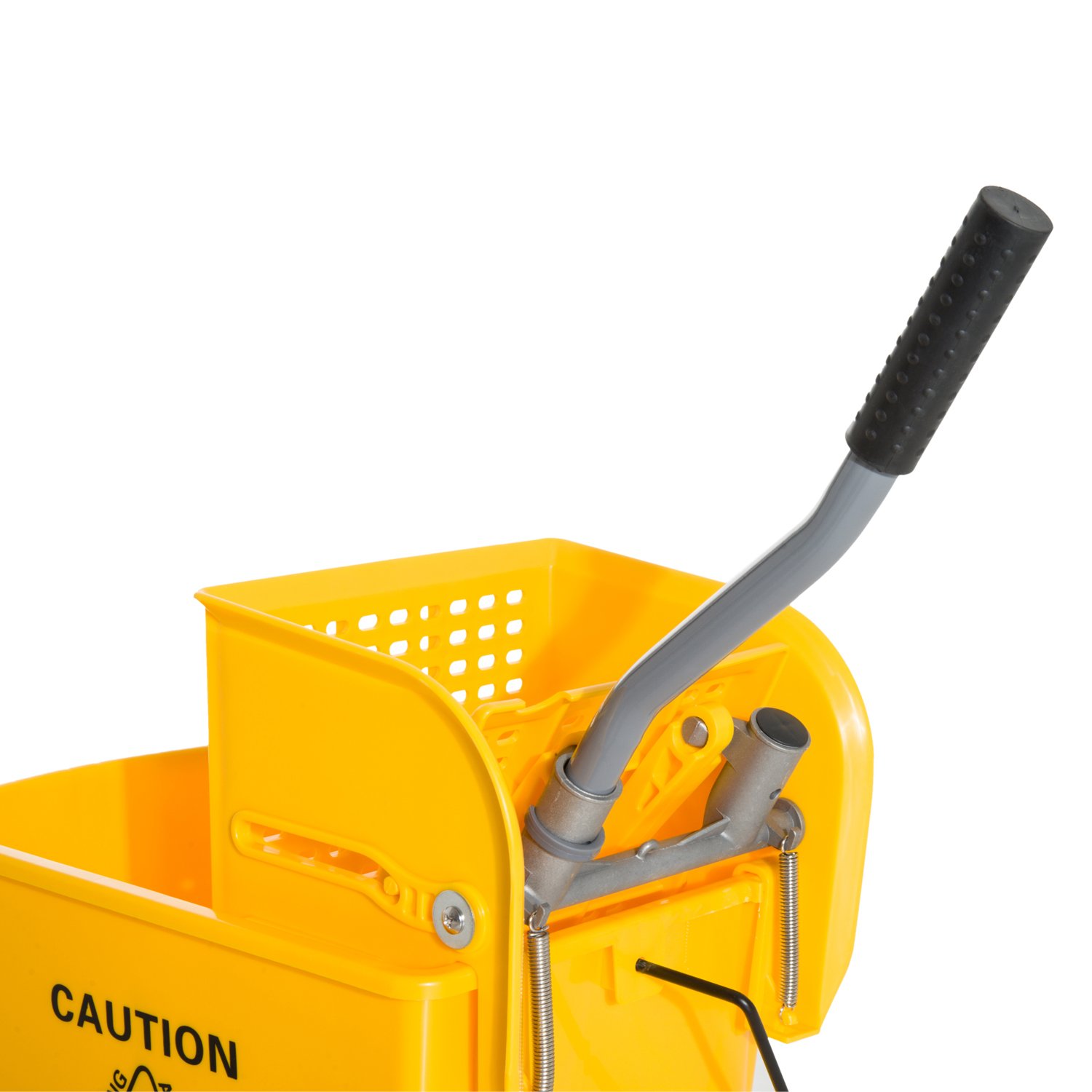 HOMCOM Chariot de Nettoyage Lavage Seau de ménage 20 L avec essoreur et séparateur Eau Sale Propre Jaune 60L x 27l x 70,5H cm