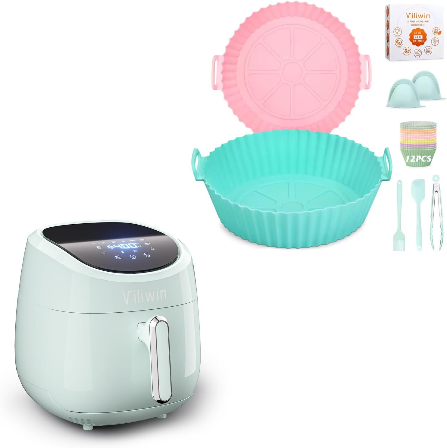 VILIWIN Air Fryer 4.5 QT 8 Preset Menus AirFryer with Auto