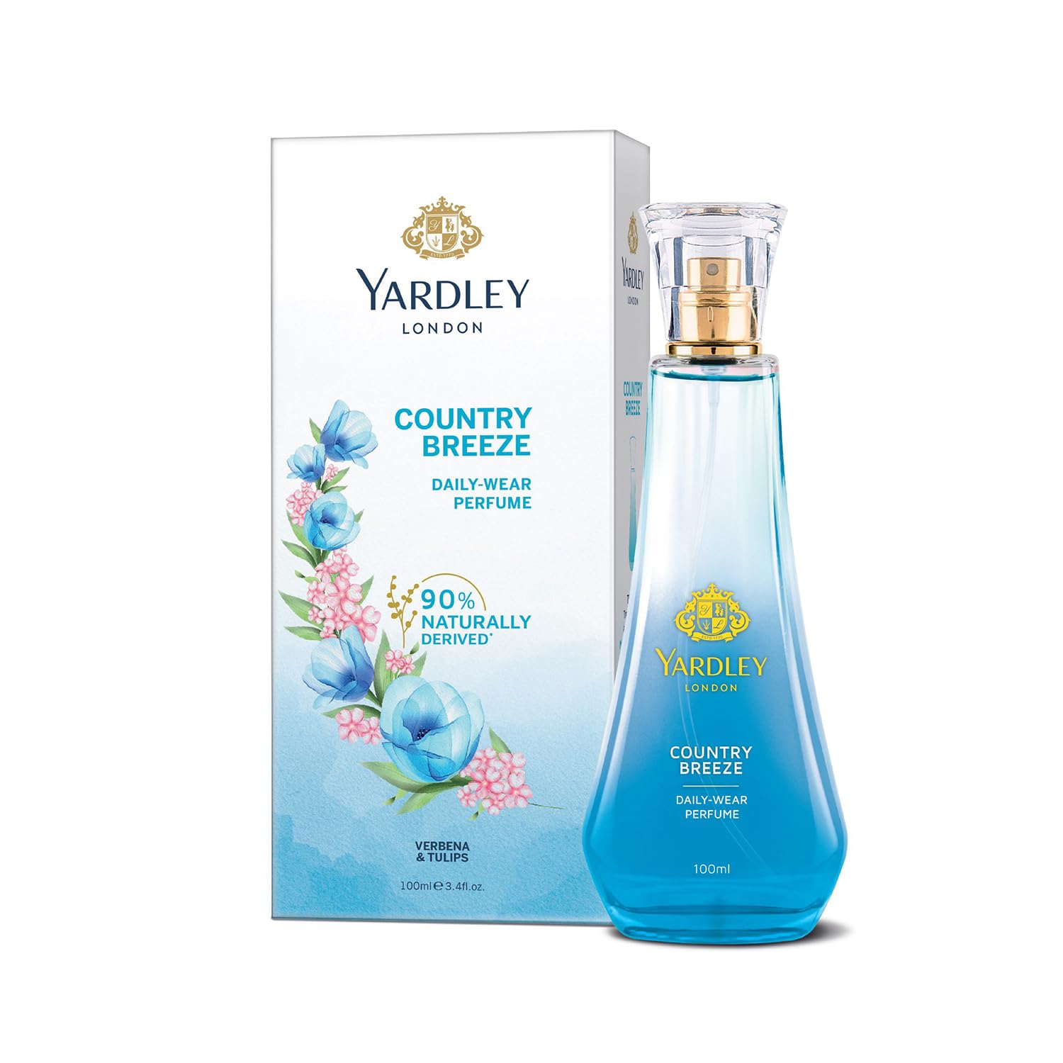 London Country Breeze Daily Wear Perfume| Floral Fruity Scent| 90% Naturally Derived| Verbena & Tulips Daily Wear Perfume for Women| 100ml