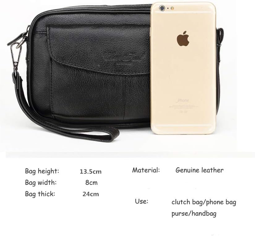Leather Clutch Purse Wallet for Men Handbags Business Organizer Phone Holder Wrist Bag