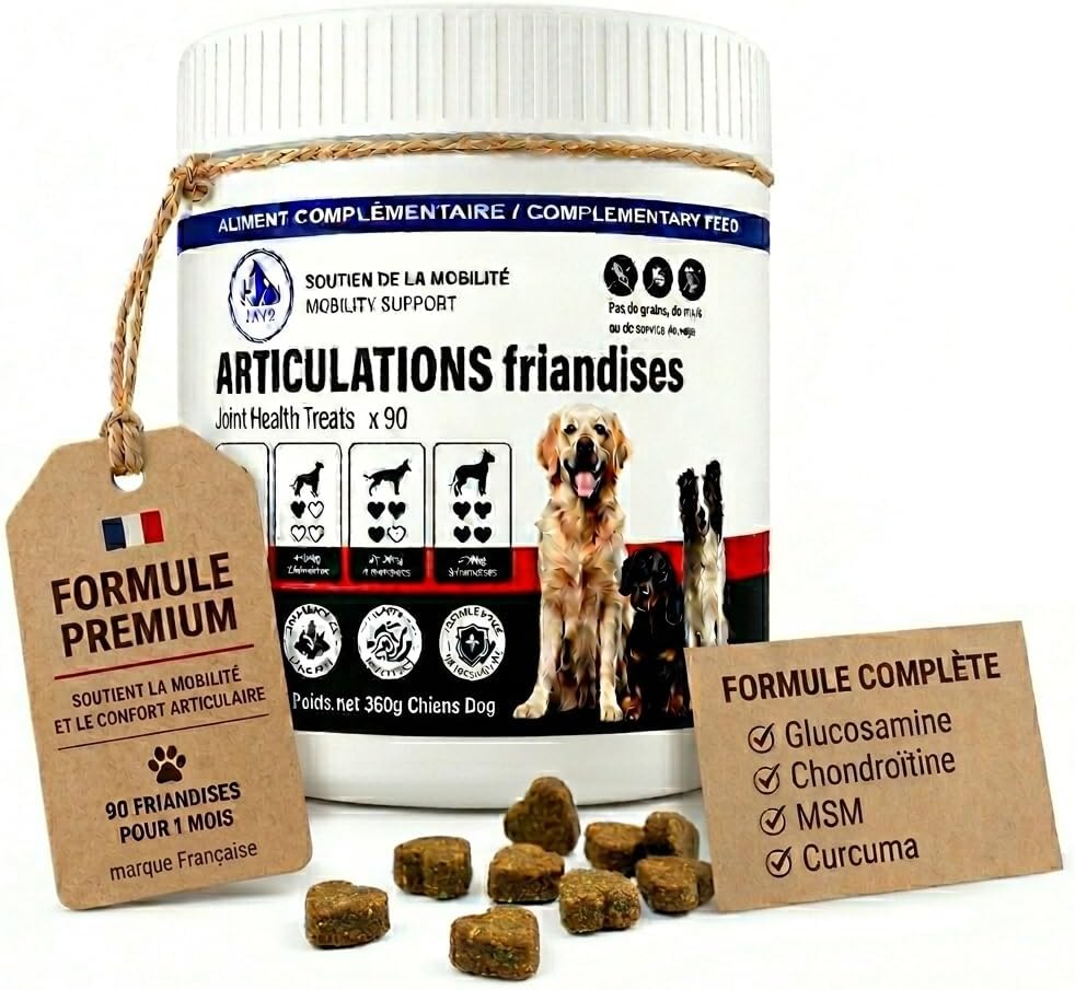 Dog Joint Treats – Relieves Stiffness & Pain – Glucosamine + Chondroitin – Improved Mobility in 30 Days – 90 Chicken Flavoured Bites – JAYZ
