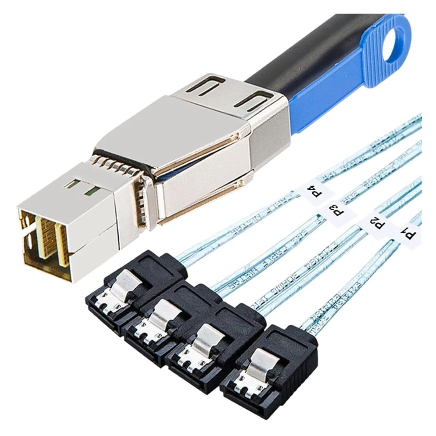 S/AS HD SFF-8644 to 4 X SATA 7Pin Hard Disk Cable 12Gbps Server External Hard Disk High-Speed Cable 3.33TF/1M