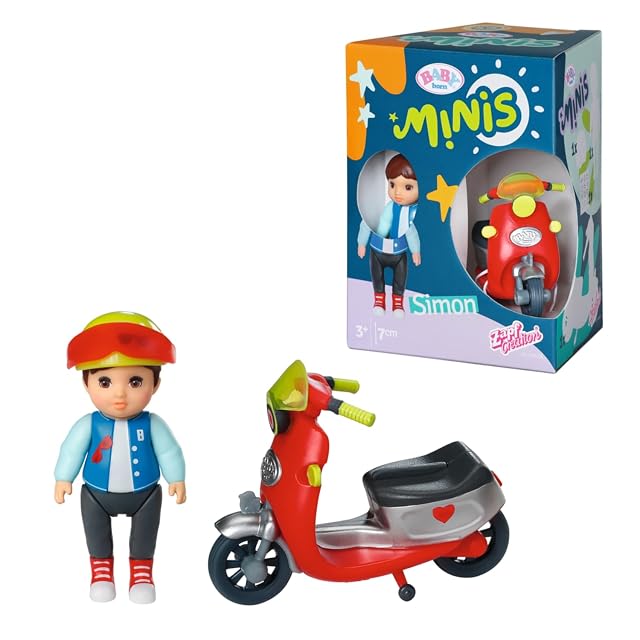 Zapf Creation Baby Born Minis Set Scooter con minimuñeco Simon