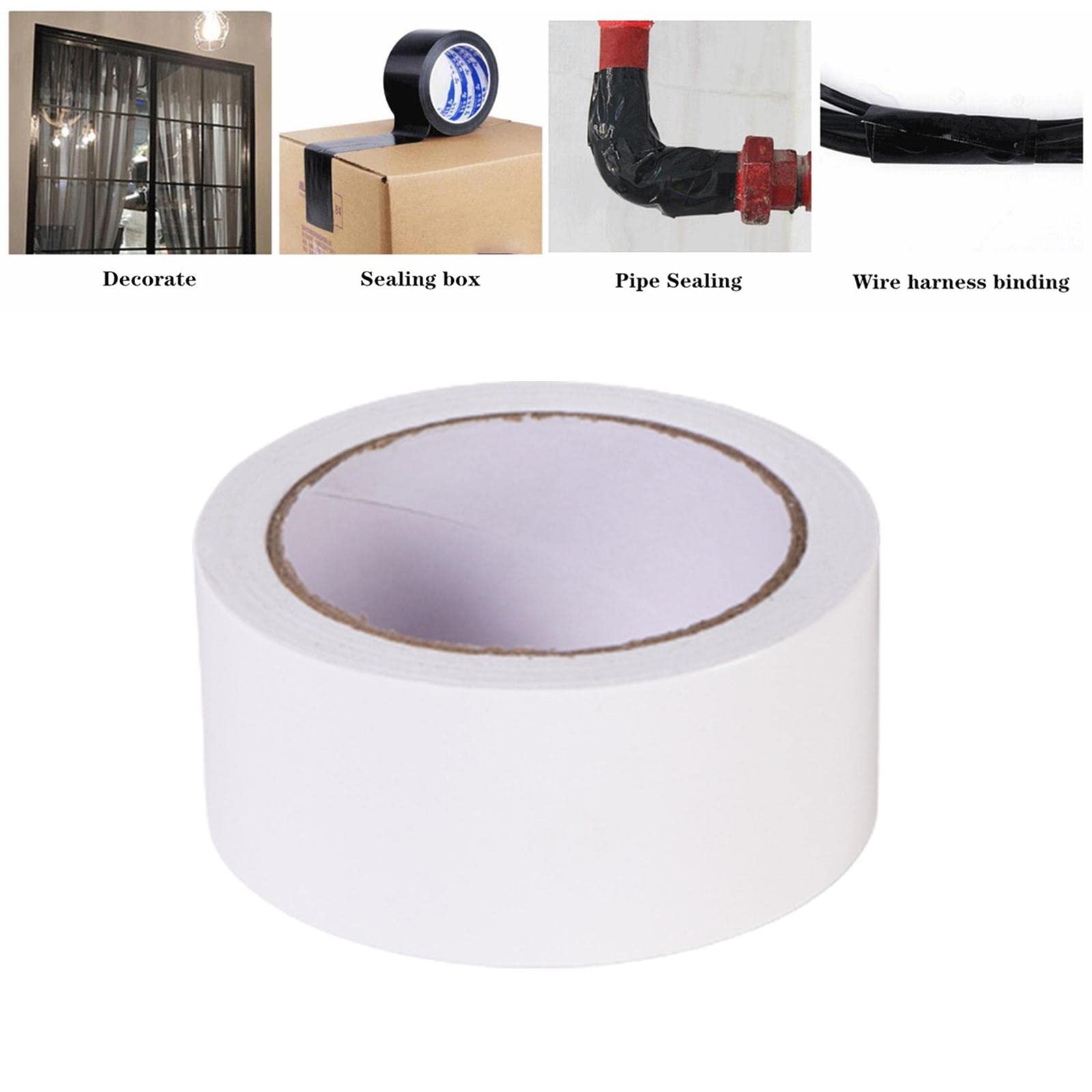 2 Piezas Cinta de Tela Adhesiva Reforzada Antideslizante Impermeable Removible Sujeción Firme Y Limpia Válida para Alfombras Cables de Escenario Carte, 6 Piezas