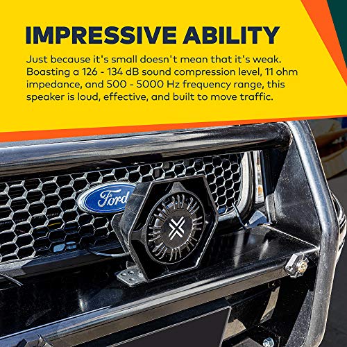 ThunderWave 100W Compact Siren Speaker [126-134 dB] [500-5,000 Hz] [IP66 Waterproof] [Universal Fit Compatible] Police Siren Speaker for Emergency Fire Vehicles POV UTV