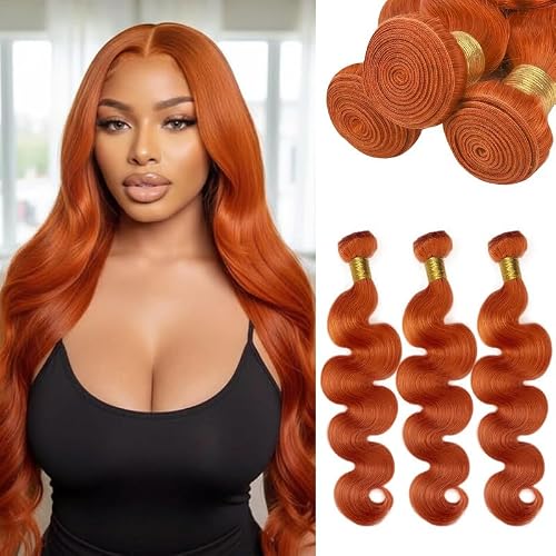 Ginger Bundles Human Hair Body Wave Bundle 22 24 26 Inch Brazilain Virgin Hair O