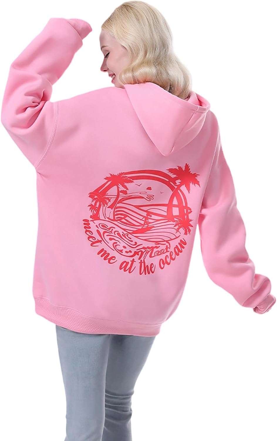 Cute Palm Graphic Hoodies for Women Girls Juniors Aesthetic Sweatshirts Preppy Outfit Oversized Hoodie