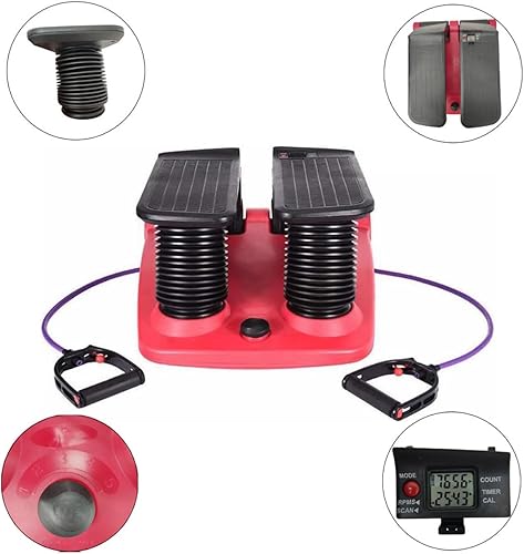 Miniatura 3 de INTBUYING Máquina de fitness escaladora escaladora con bandas resistentes, máquina paso a paso portátil para ejercicio, cardio, ahorro de espacio,