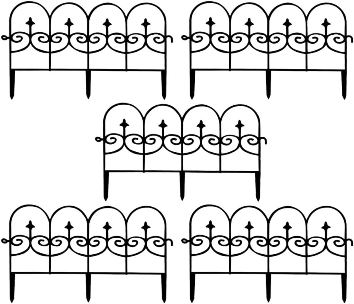 5pcs Plastic Garden Fence Panels Animal Barrier Fence for Yard and Outdoor Dog Temporary Decorative Border for Garden Edging and Pet Protection