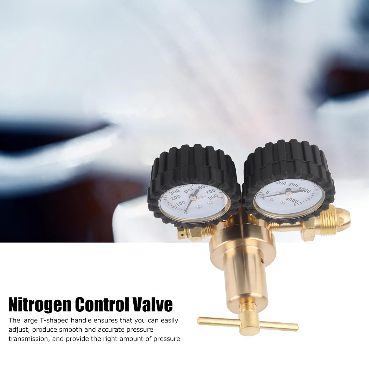 Nitrogen Regulator Dual Gauge Gas Pressure Regulator 0-800 PSI Delivery Pressure Welding Gas Regulators Dual Gauge Nitrogen Regulator CGA580