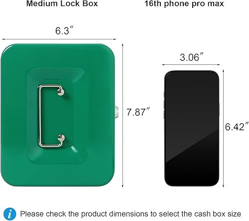 Vista 101 de Jssmst - Caja de dinero pequeña con bandeja, caja con bloqueo, Negro L