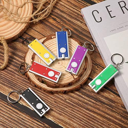 12 Pieces Mini LED Keychains Tiny Light Torch Flashlight Key Ring Dog Collar Light in Assorted Colors Portable Key Chain Flash Light for Camping Outdoor Equipment