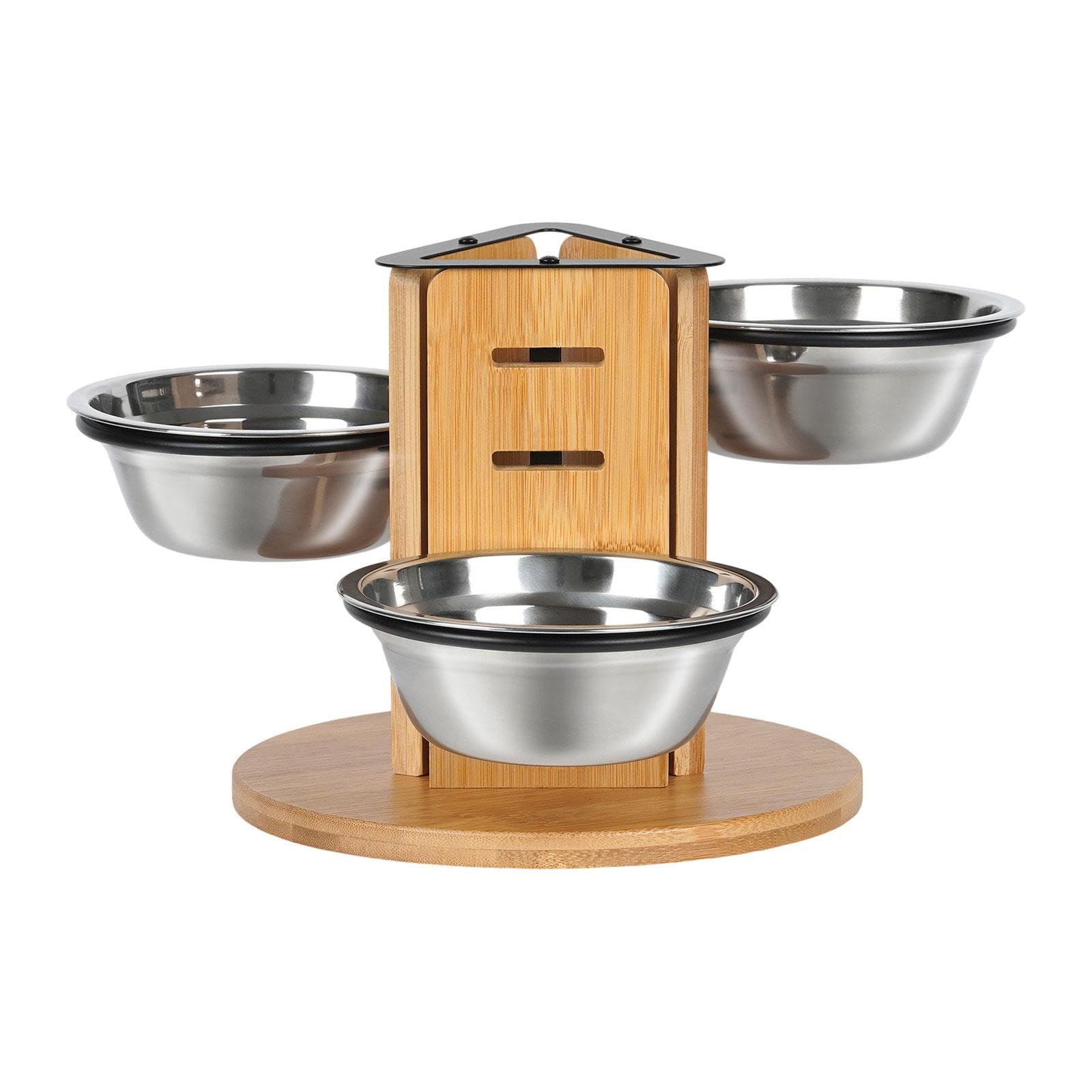 Harilla Cuencos Elevados para Gatos, Comederos Y Bebederos para Perros para Varios Gatos, Regulables en Altura, para Uso en Interiores, Elevados con Soporte D