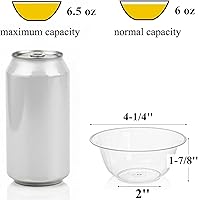 Vista 2 de Tebery Paquete de 200 cuencos de plástico transparente, 6 onzas, desechables, pequeños cuencos duros para sopa, ensalada, cuencos de fiesta