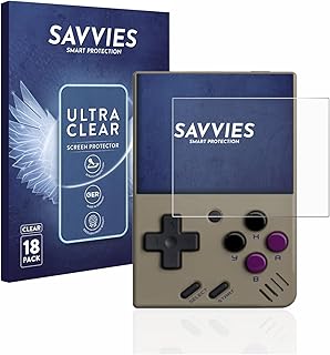 Savvies Screen Protector compatible with Miyoo Mini Protection Film Clear 18-Pack