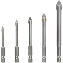 Tile Drill Bits Set, 5 PCS Glass and Ceramic with Carbide Tip & 1/4 inch Quick Change Hex Shank for Tile,Glass, Mirrors, Ceramic 4 5 6 8 10 mm