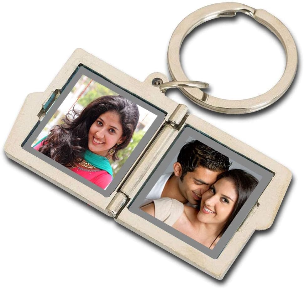exciting Lives Personalized Two Frame Photo Frame Keychain - Gift for Valentines, Valentine's Day, Anniversary, For Brother, Sister, Friends, Boyfriend, Girlfriend, Wife, Husband, Friendship Day