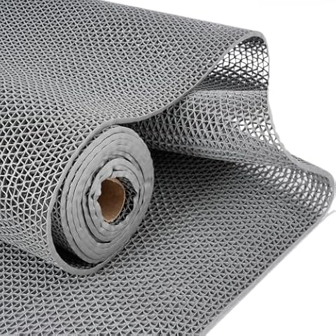 usego Non-Slip Drainage Mat 35.4 x 196.8 inch Commercial Anti Fatigue PVC Floor Mat Wet Area Door Mat Bath Shower Floor Mat Versatile Restaurant Kitchen Heavy Duty Rugs for Indoor Outdoor Bathroom Cover