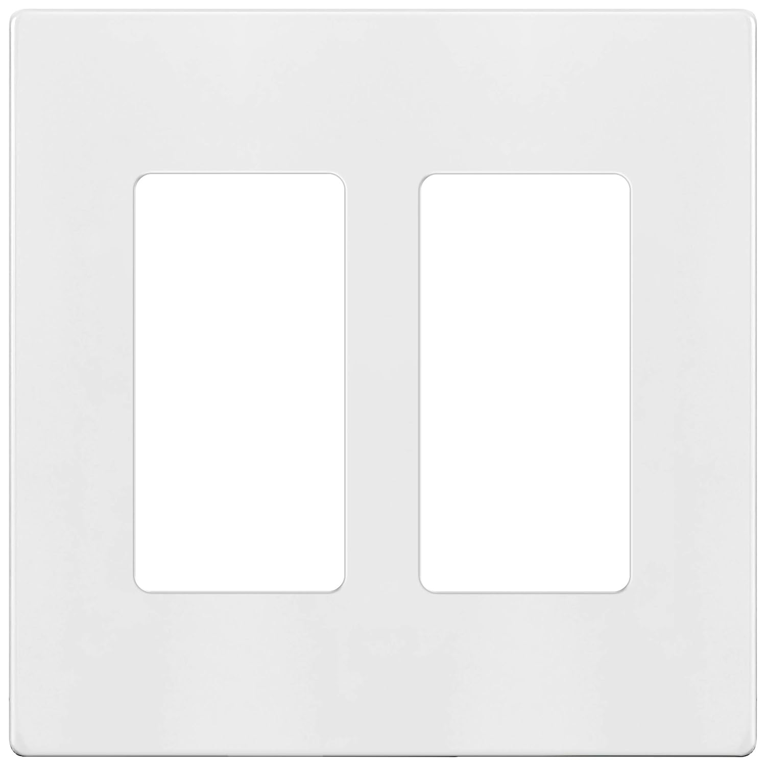 ENERLITES Screwless Decorator Wall Plate Child Safe Outlet Cover, Size 1-Gang & SI8832-W-STICKER Screwless Decorator Wall Plates Child Safe Outlet Covers, Size 2-Gang