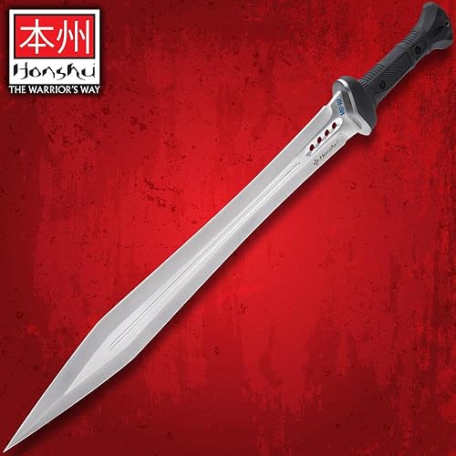 Miniatura 3 de Honshu VG-10 - Espada y funda de gladiador, hoja de acero VG-10, mango TPR moldeado por inyección, orificio para cordón de latón, estilo Gladius,