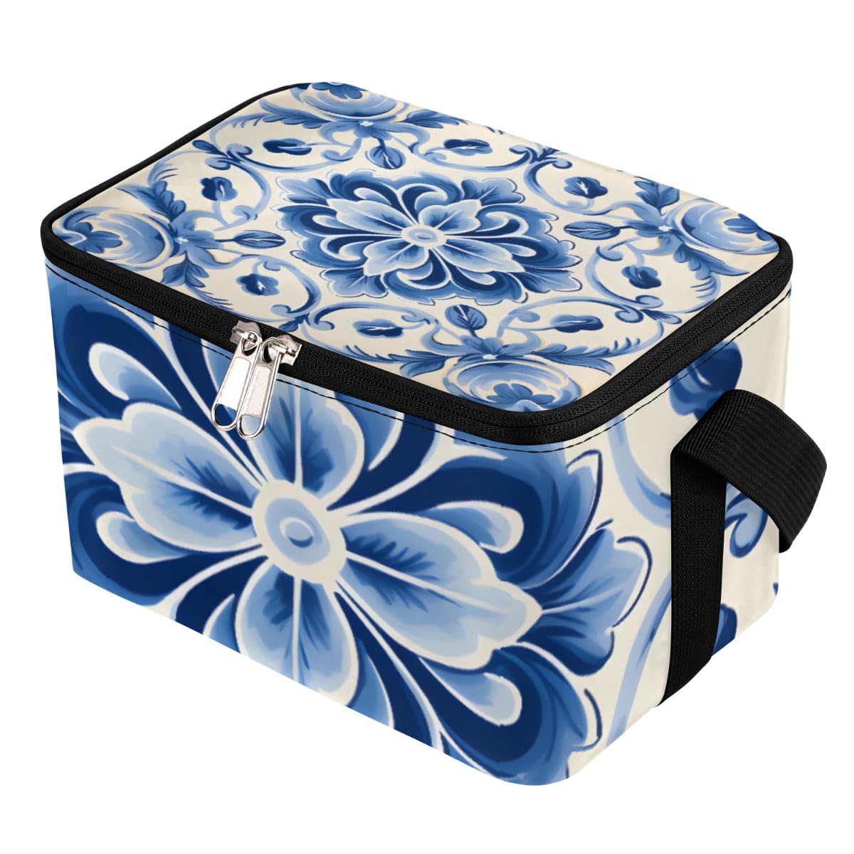 GzLeyigou Lunch Bags for Women Men 9 Cans,Ethnic Mandala Hot & Cold Food Delivery Bag Insulated Grocery Bag Insulated Lunch Box Abstract Flower Cooler Bag for Office Work Picnic Beach