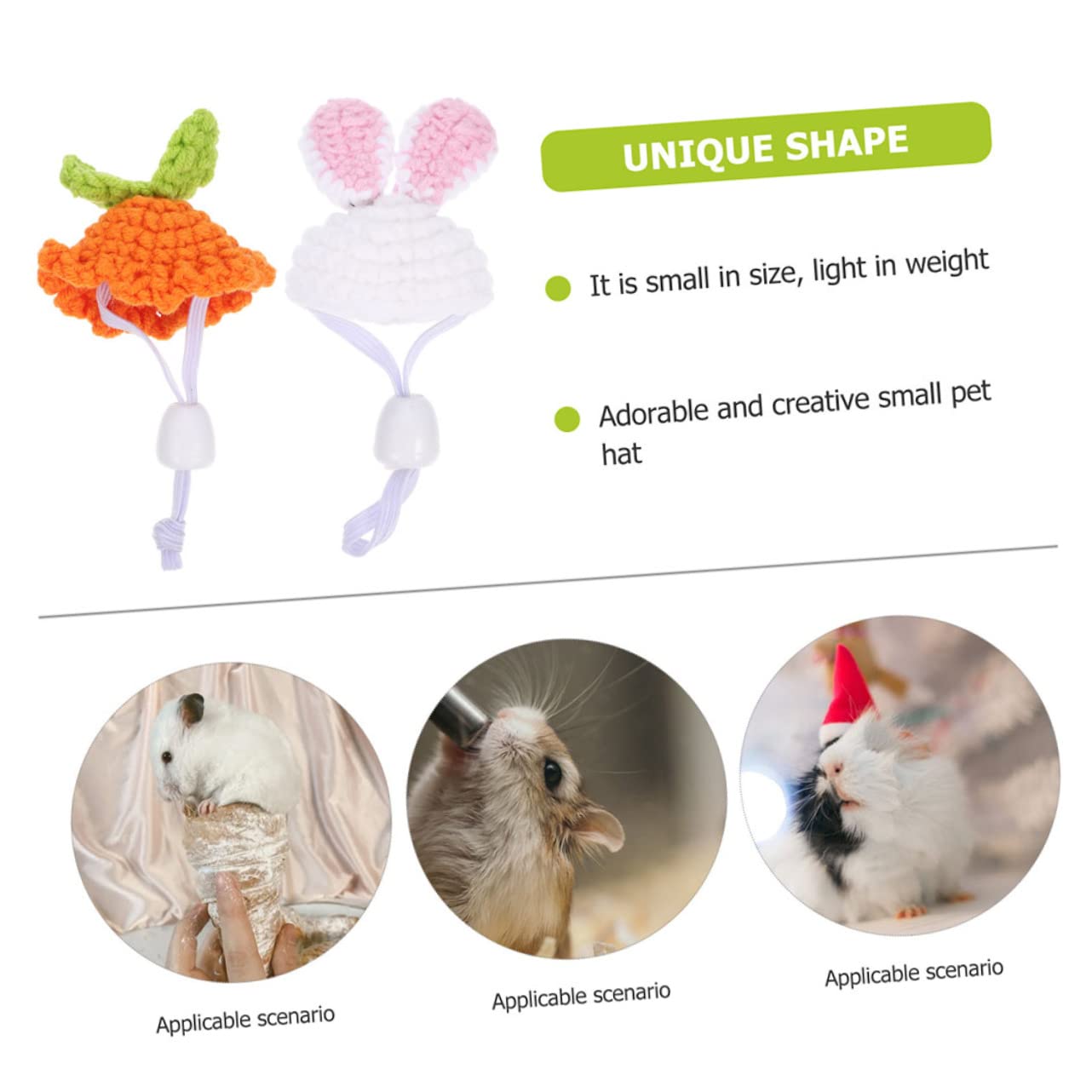 POPETPOP 8pièces Chapeaux Décoratifs pour Hamsters Carotte Et Lapin Accessoires Photo Adorables pour Petits Animaux Fournitures Pratiques Et Festives