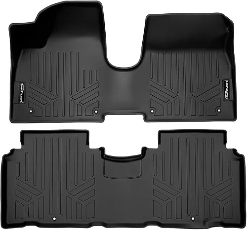 Miniatura 12 de SMARTLINER Alfombrillas de piso de 2 filas y forro de carga detrás de la tercera fila compatibles con Hyundai Palisade 2020-2025 Hyundai Elantra