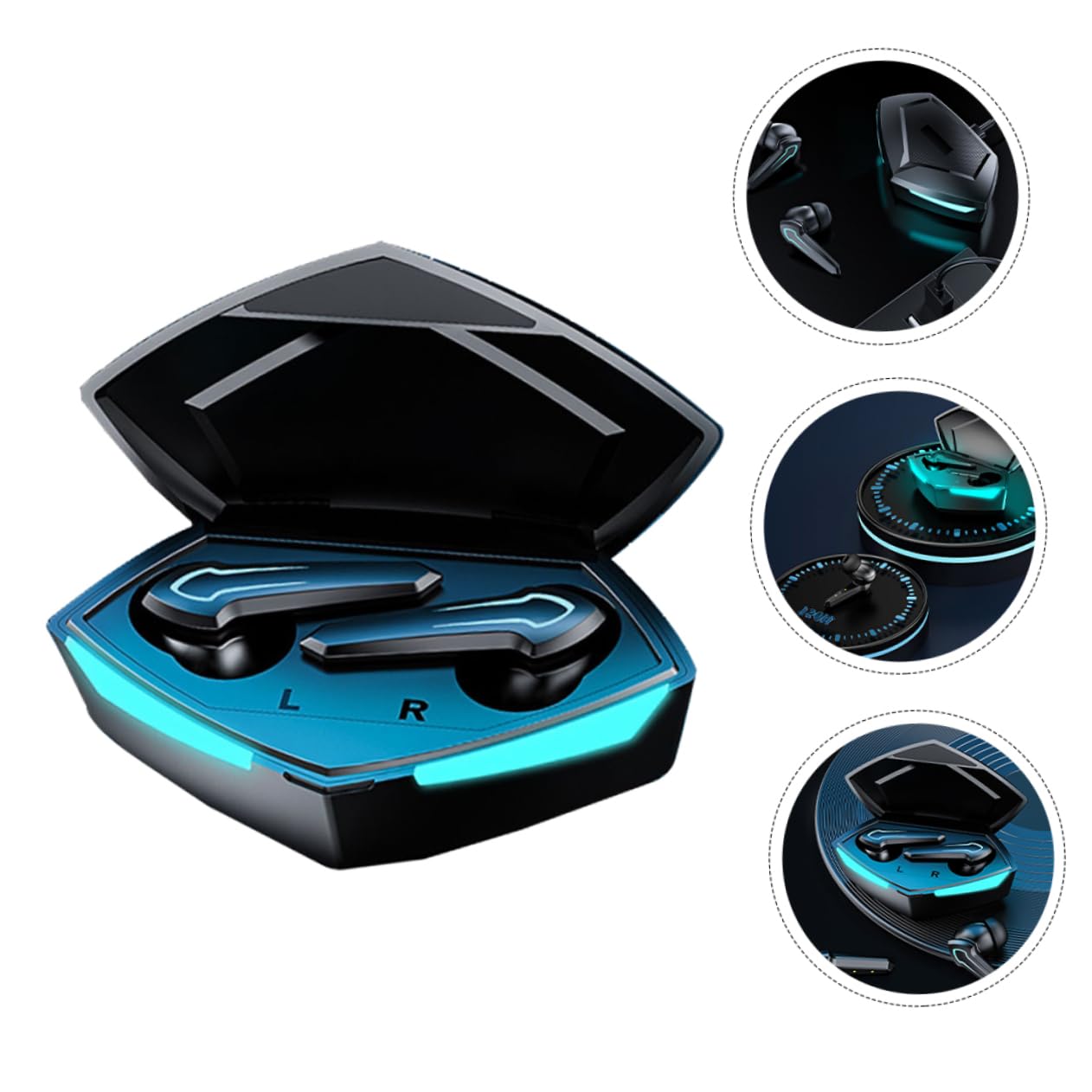 Auricolari Wireless Cuffie Stereo Tappi Per Orecchie Sportivi Auricolari Per Cuffie Wireless Resistenti Portatili Semplici Nero