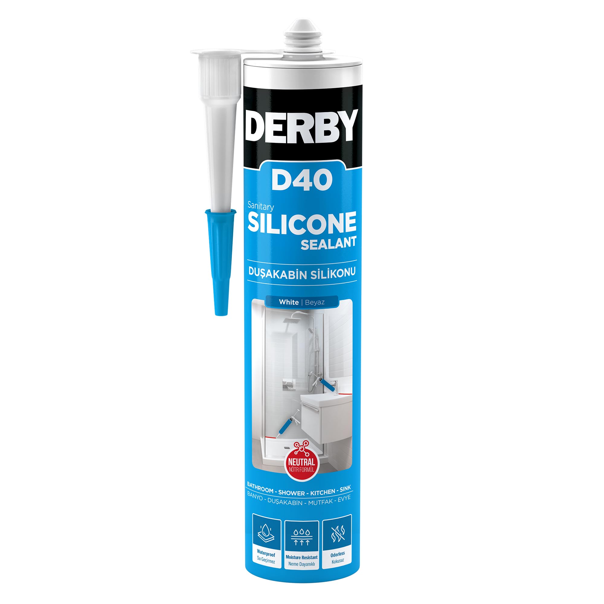 Derby D40 Duşakabin Silikonu Beyaz - 320g