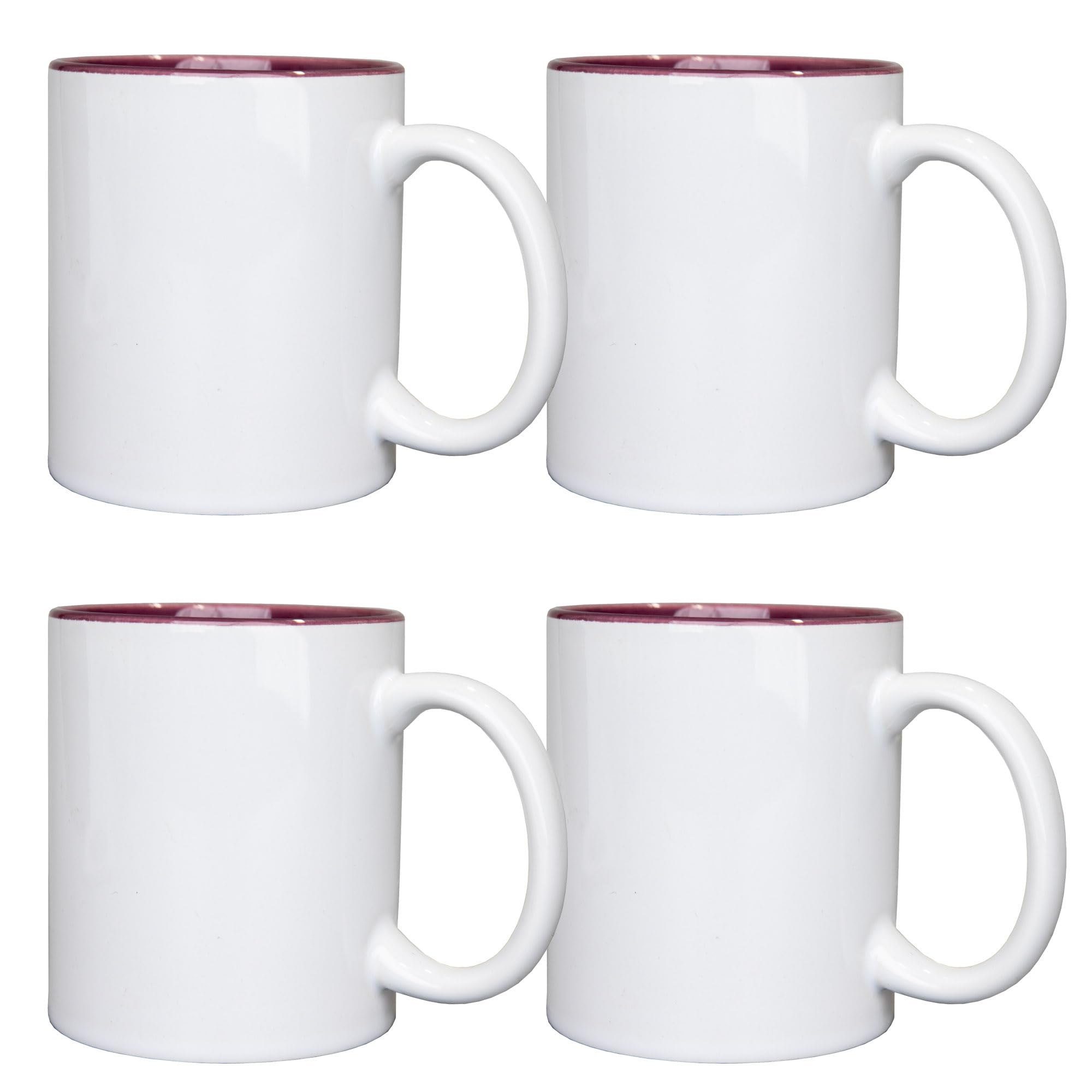 Shatchi White 4Pcs Dual Colour Sublimation Mugs 11Oz - Sublimation Cups Coated Cup Heat Press Printing Tea Coffee Mugs Personalise Gift