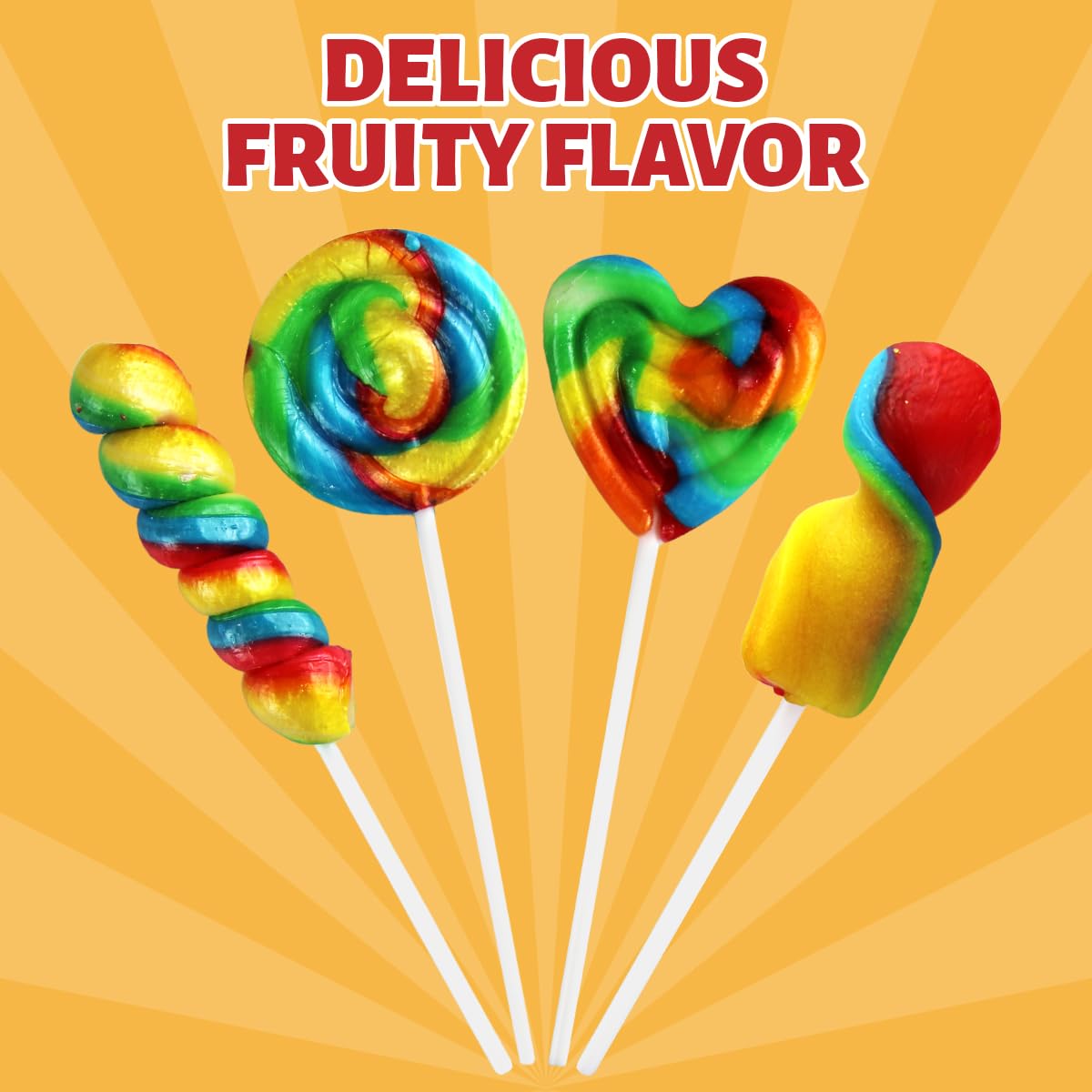 Carnival Lollipops Rainbow Twist, Swirls, and Round Lolly pops Unicorn Party Favors - Individually Wrapped Rainbow Candy Suckers & Lollipops Great for Birthday Parties, Unicorn Pinata, Easter Candy - 100 Count