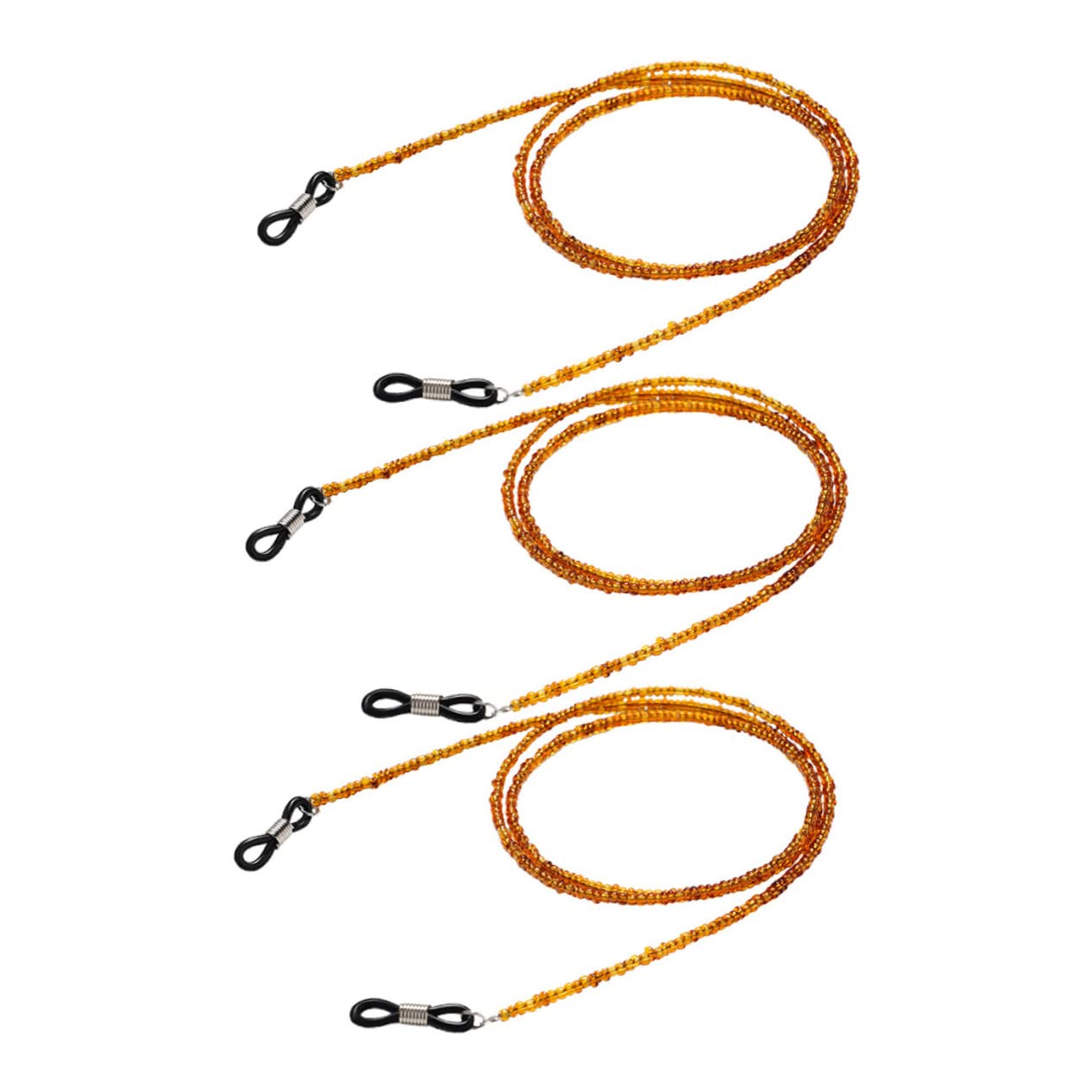 LIFKOME 3 Pcs Glasses Chain Strap for Glasses Eyewear Strap Holder Necklace Eyeglass Holder Eyeglass Holder Necklace Sunglass Chain Eyeglasses Hanging Rope Glasses Lanyard Beaded Brown