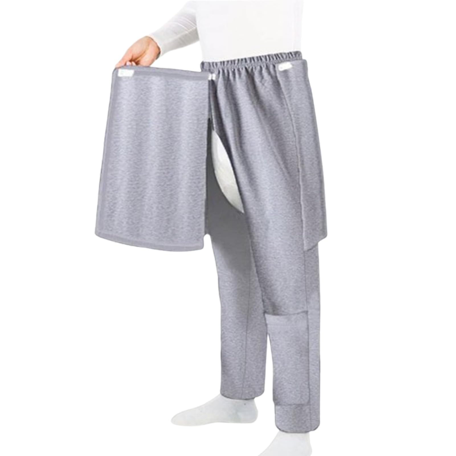 Pantalon À Ouverture À l'entrejambe pour Les Patients Alités, Long Johns De Soins pour Incontinence avec Tissu Couvrant À l'avant Et À L'arrière