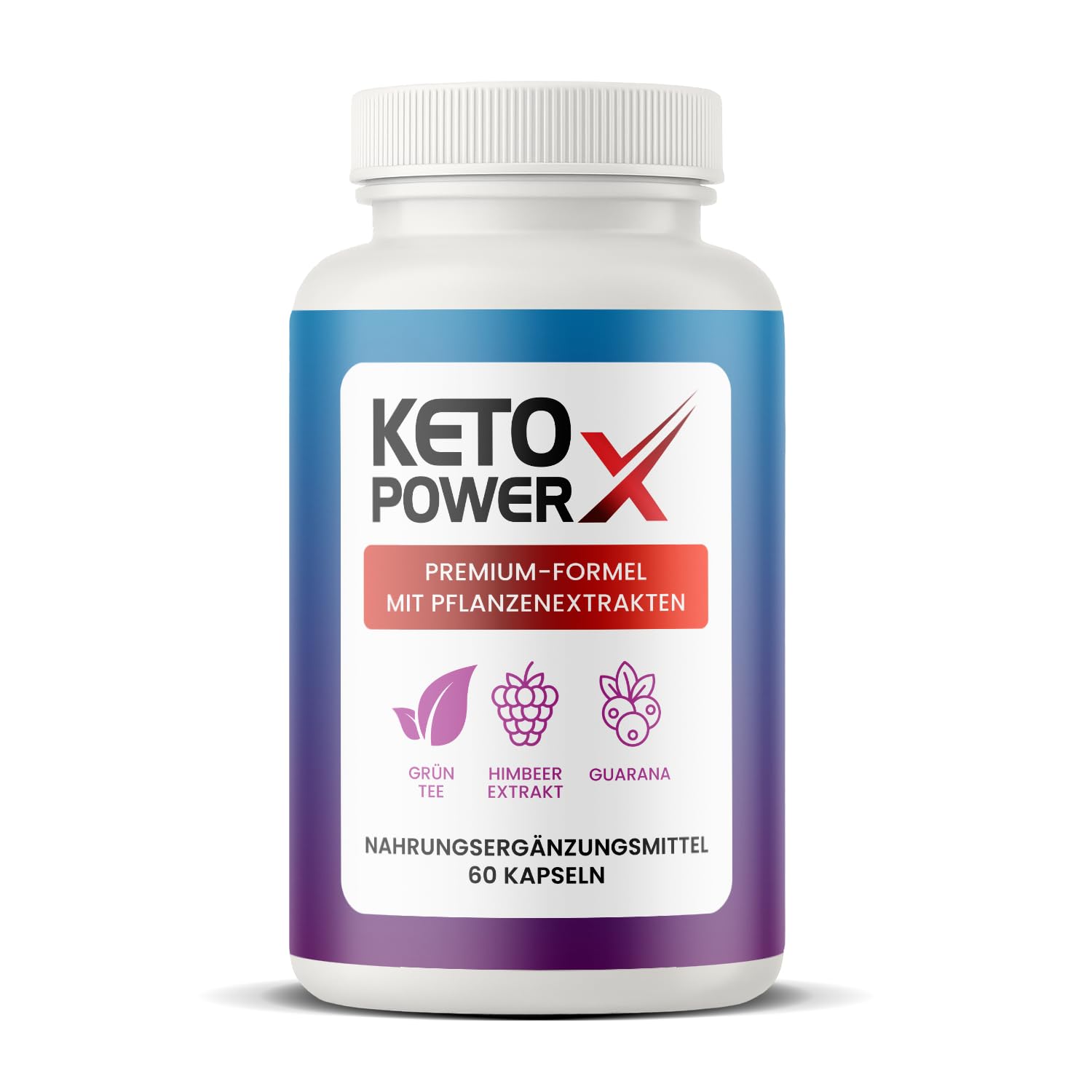 Keto Power X: Pflanzliche Formel mit Grünkaffee- und Himbeerextrakt | 60 Kapseln – 450 mg