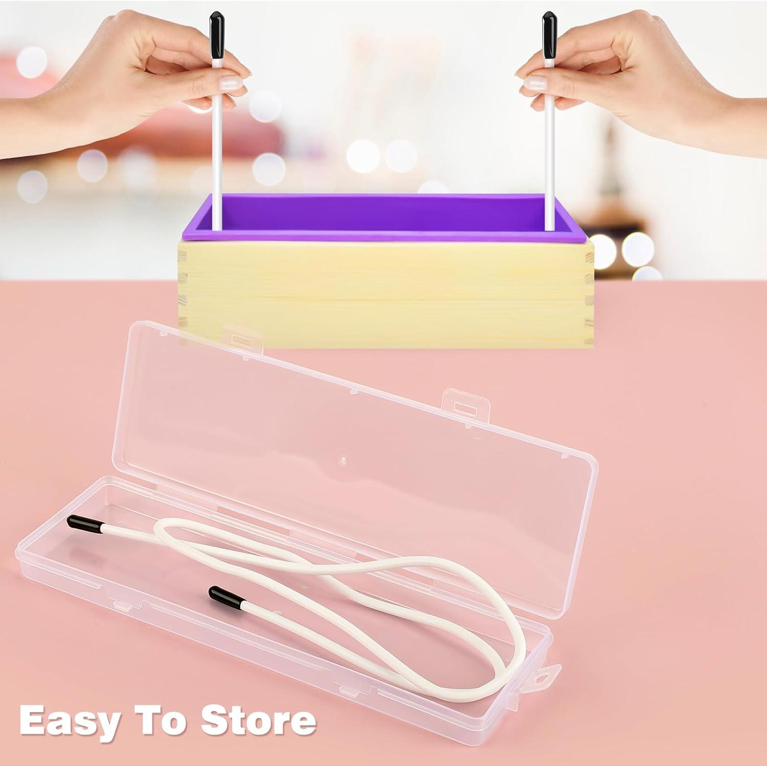 UNIFAMILY Flexible Soap Swirl Tools, 25.6" Bendable Hanger Swirl Wire for Cold Process Soap, Hanger Swirl Tool for Soap Making Molds Up to 18" DIY Soap Making Supplies (1pcs Soap Swirl Tool)