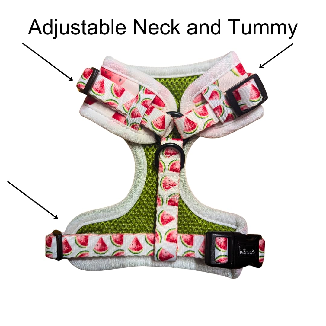 Adjustable dog harness/Watermelon/car suitable/for no pulling XXS- Medium (Small), white - Image 3
