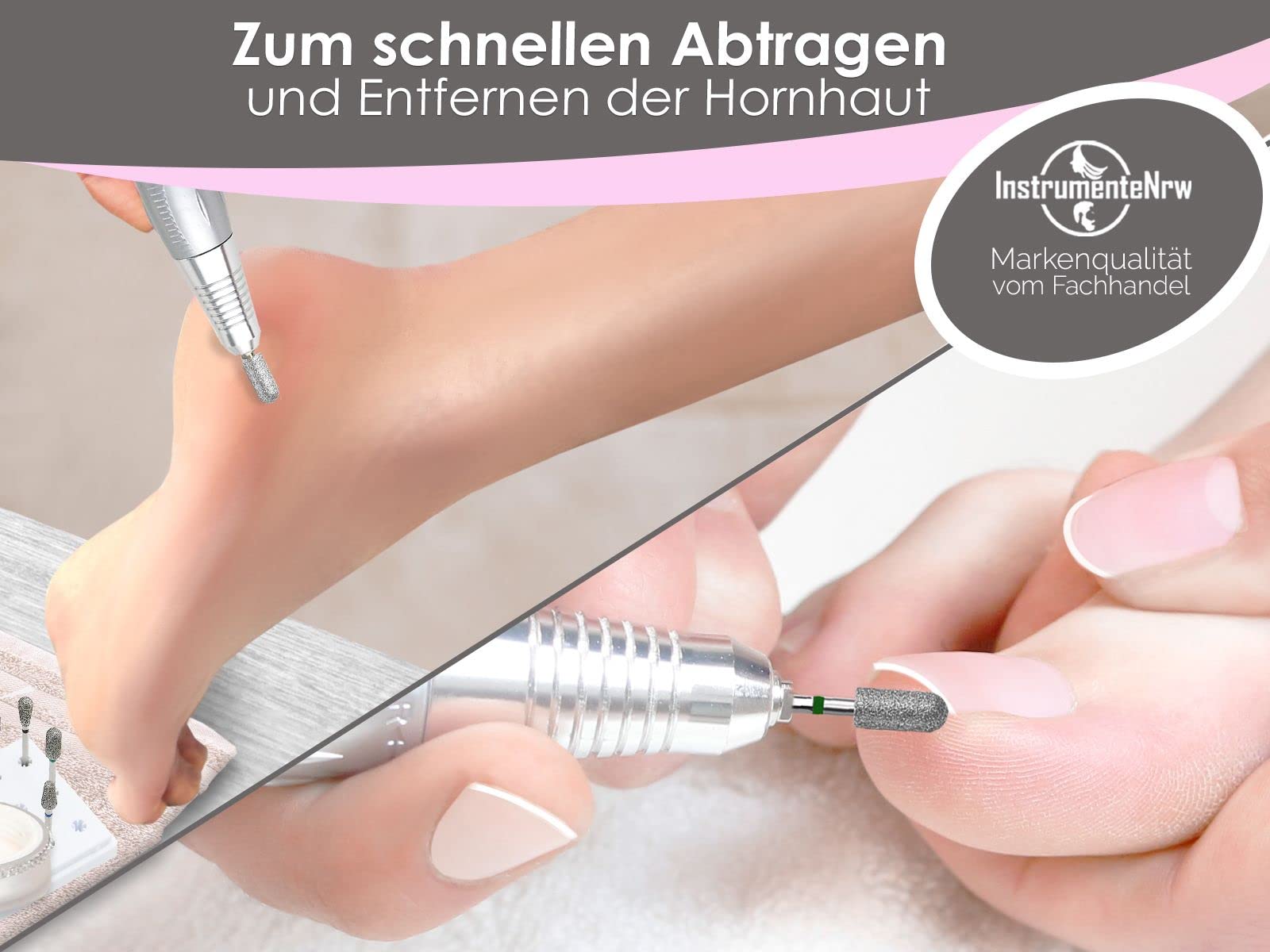 11 Teiliges Diamantschleifer Nagelfräser Fräser-Bits-Set mit Vitrinen-Box