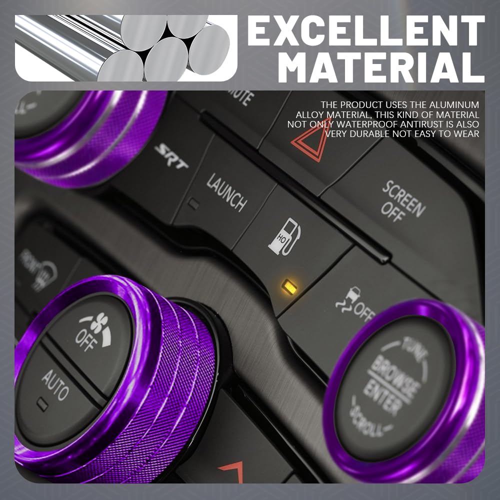 3PCS Air Conditioner Switch Button Knob Cover Aluminum Alloy Knob Ring Trim Cover Climate Control Knob Covers Auto — view 6