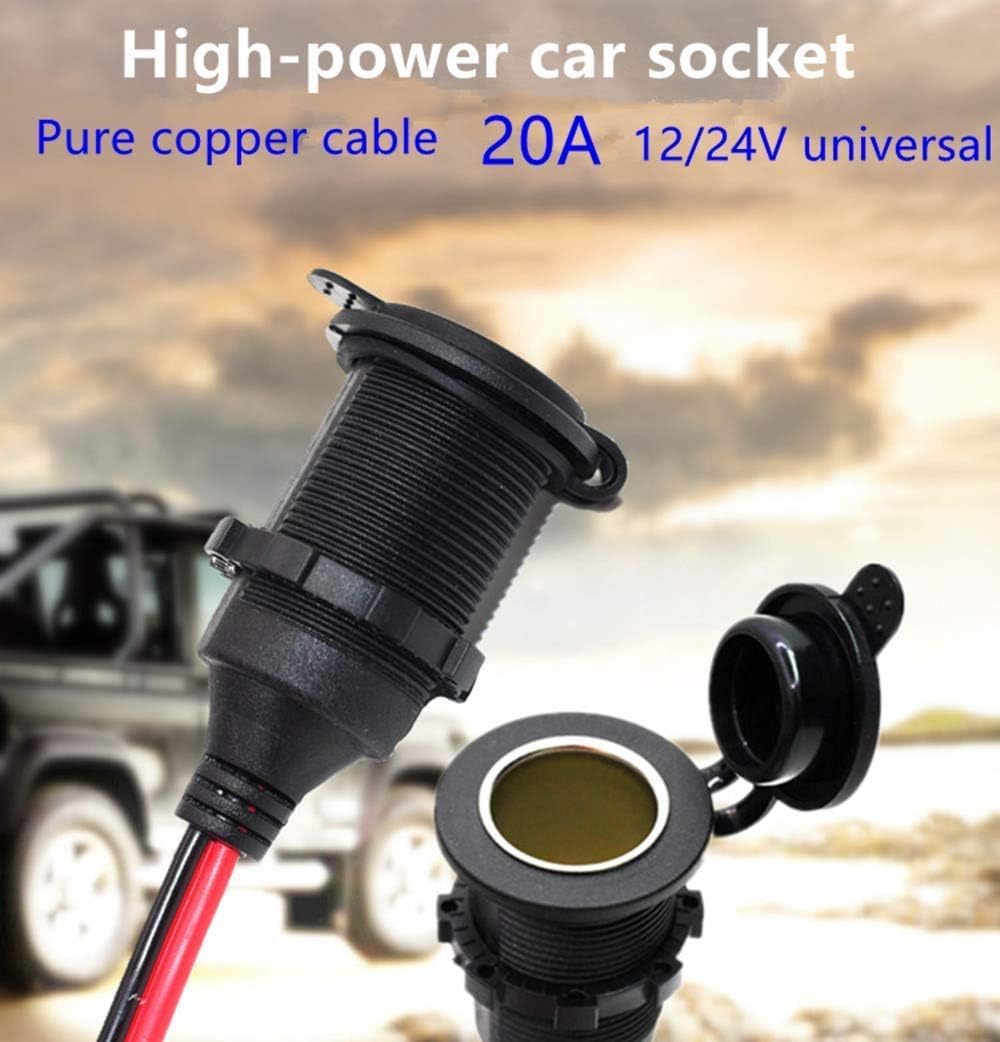 Ycagrain Presa Accendisigari DC 12 V Accendisigari Auto con Cablaggio Copertura Impermeabile per Camion Automobile RV