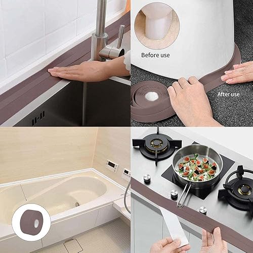 Miniatura 10 de Cinta selladora de calafateo para baño y cocina, cinta de sellado de PVC autoadhesiva para tinas y paredes, tira de calafatear, cinta selladora,