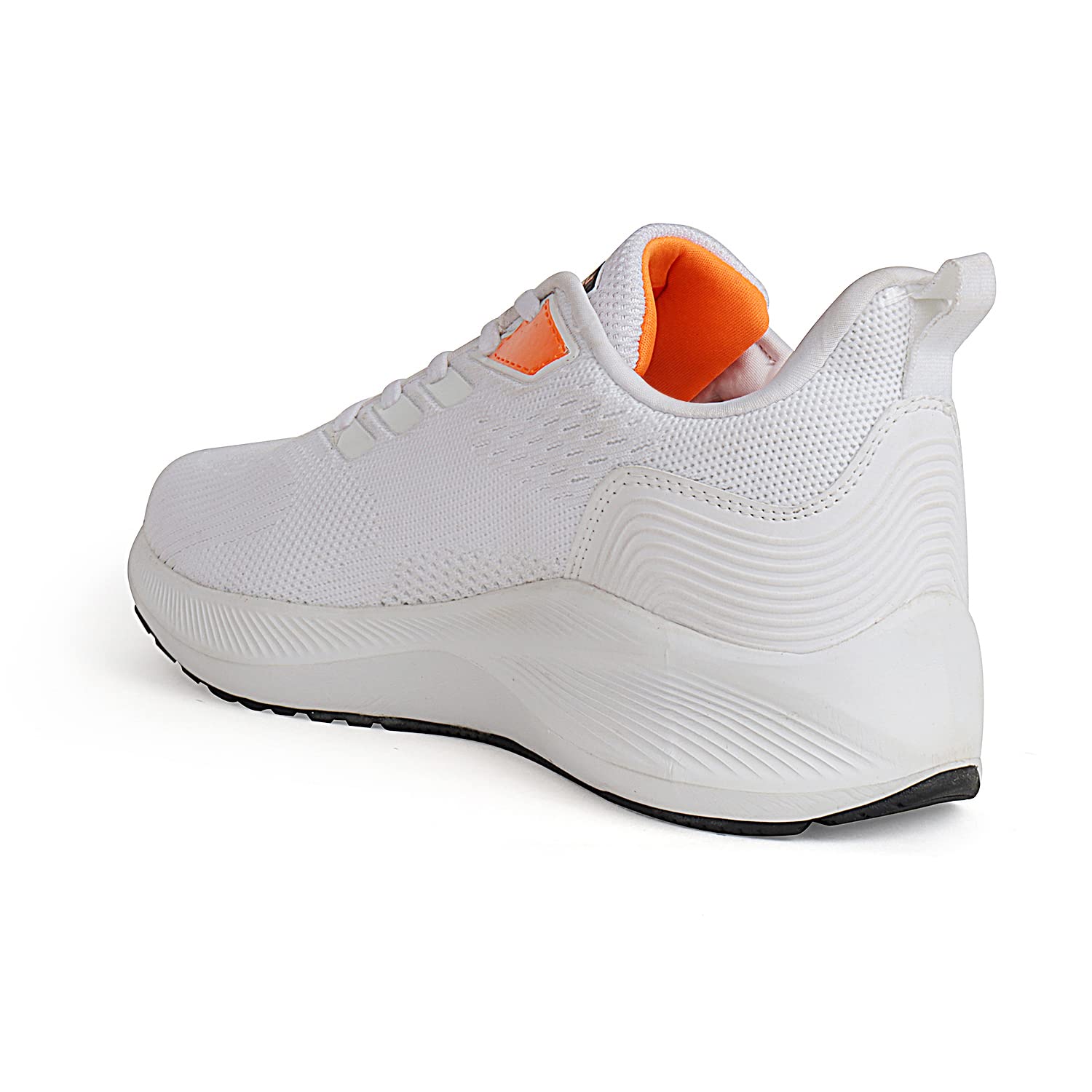 JQR Zoom Sports, correr, caminar, gimnasio, zapatos de entrenamiento para hombres, elegantes, transpirables, ligeros, cómodos, WHT/ORG, 8 UK