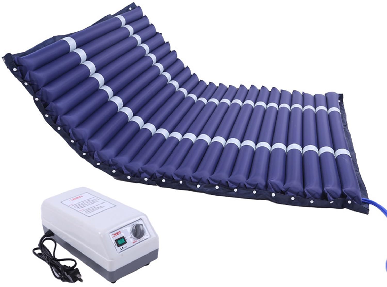 Kit Antiescaras Colchón De Aire Y Bomba Con Regulación, Almohadilla Para Colchón Alivio Presión, Prevención Y Alivio De Úlceras Por Presión,Airbag Desmontable Paciente Postrado En Cama 195×150cm