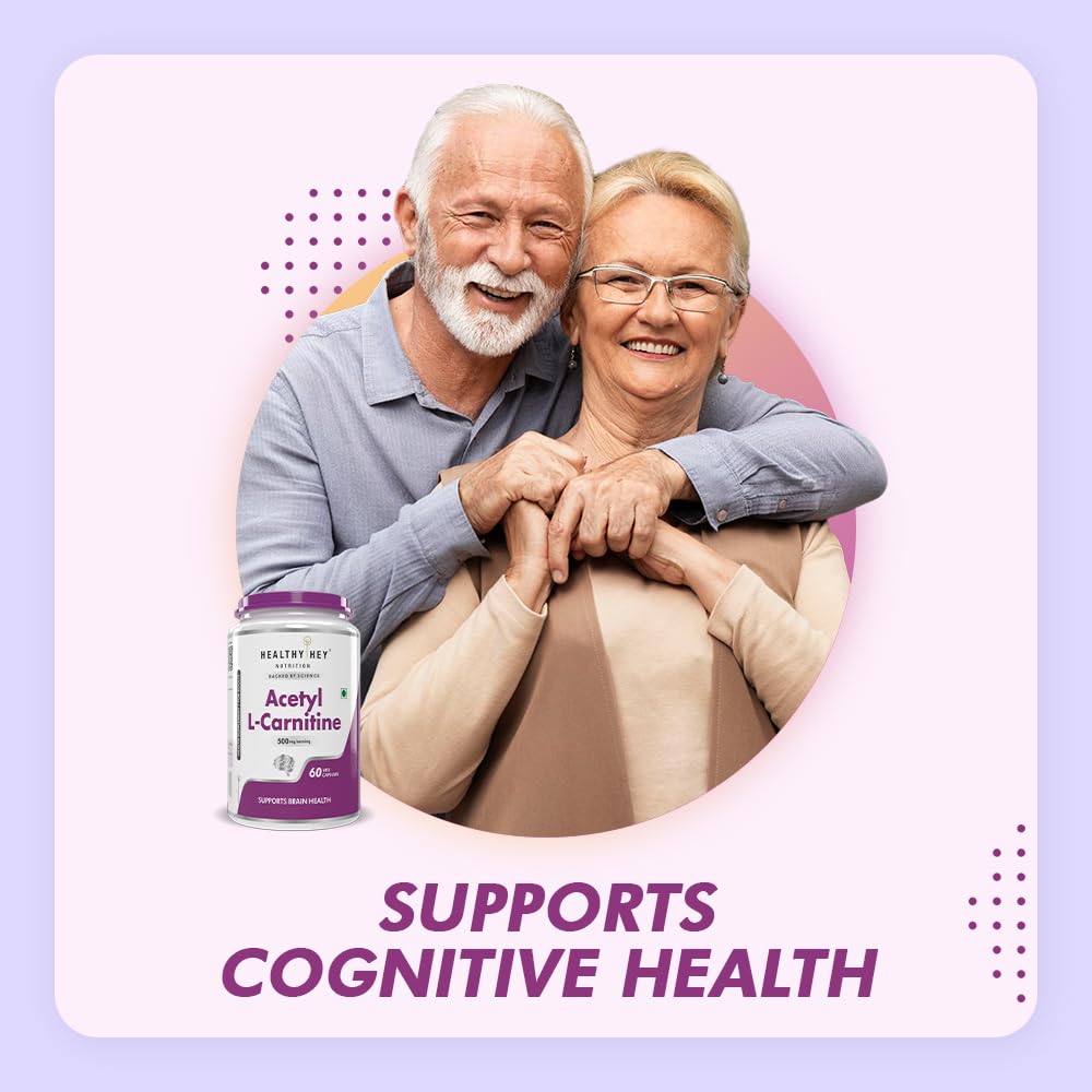 HealthyHey Nutrition Acetyl L-Carnitine (ALCAR)-60 Veg Capsules (Pack of 1) 3