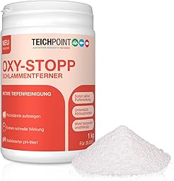 Teichpoint Oxy-Stopp Schlammentferner 1kg | Aktivsauerstoff gegen Teichschlamm, Laub und Ablagerungen | Für Koi- und Gartenteiche | Reichweite bis 30.000 Liter