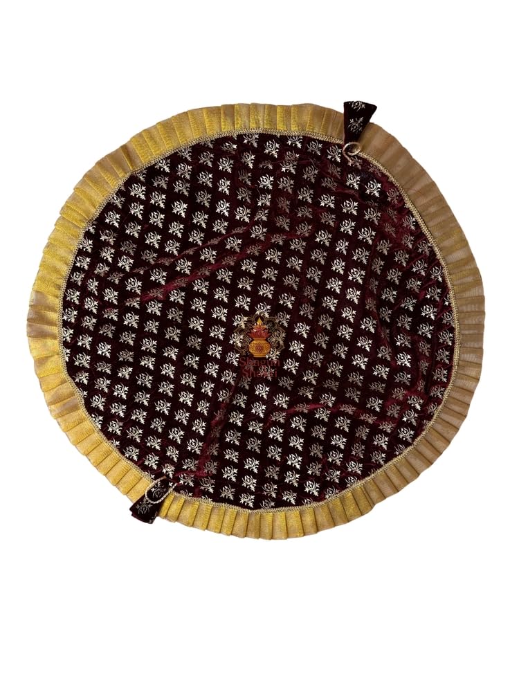 shagun shakti Mehroon Velvet Godh Potli Bag | Premium Shaneel Drawstring Pouch for Weddings & Festive Gifting-picture-47