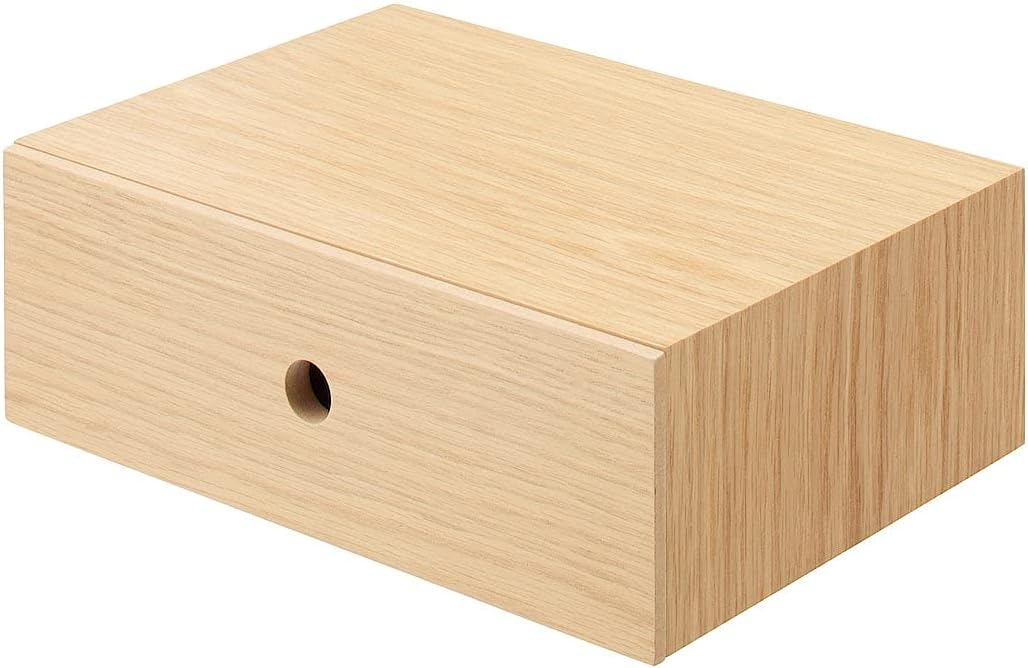 MUJI 82603316 Wooden Accessory Storage, 1 Tier, Approx. Width 9.9 x Depth 6.7 x Height 3.3 inches (25.2 x 17 x 8.4 cm)
