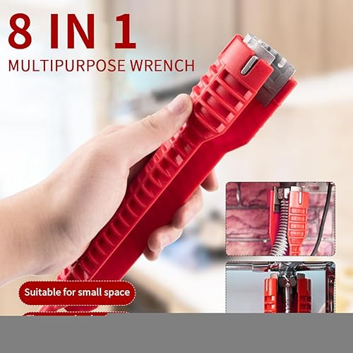 Miniatura 4 de MOFUCA Instalador de grifo y fregadero 8 en 1, llave multiusos, herramienta de fontanería, llave de fregadero para inodorofregaderobañofontanería de