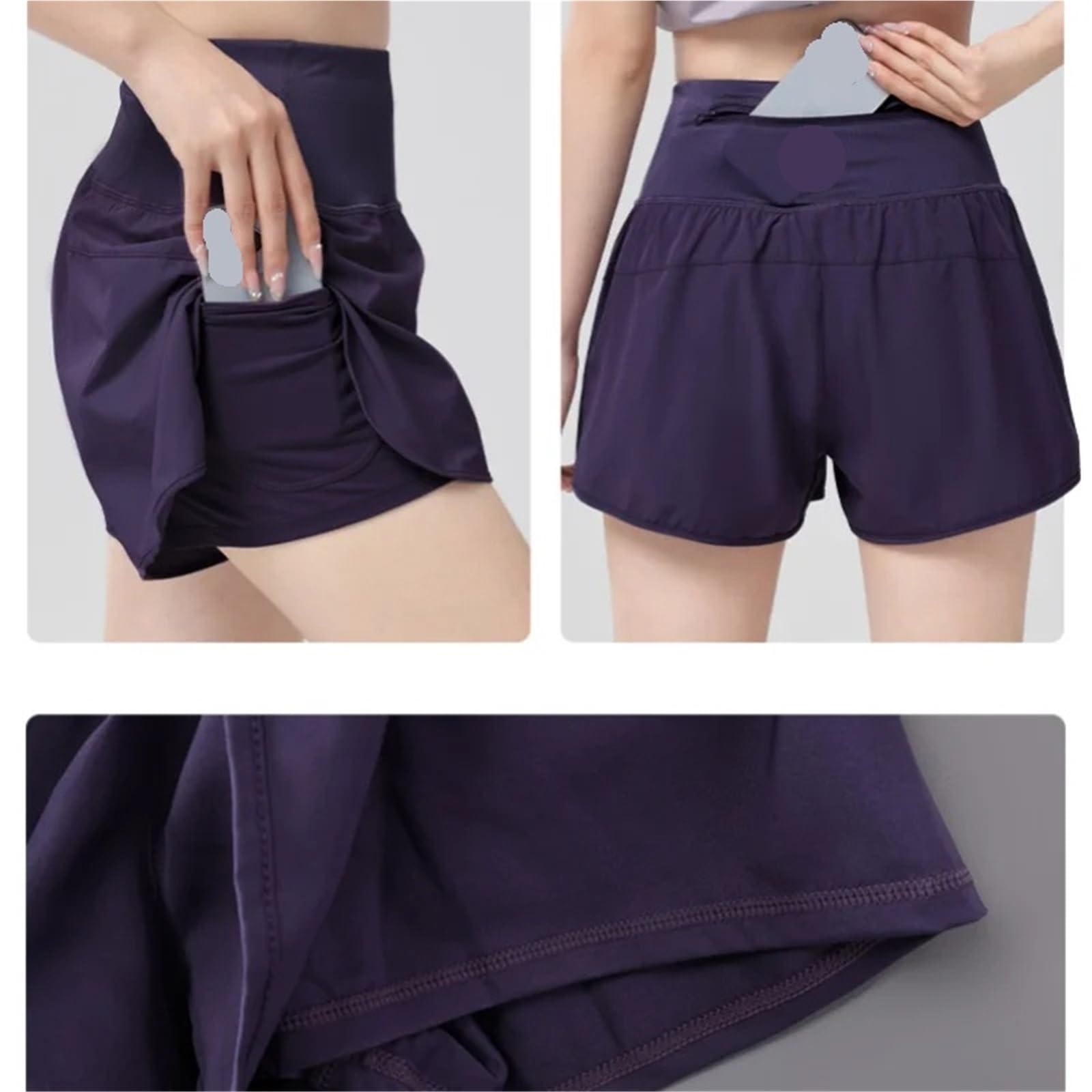 Pantalones Cortos de Ciclismo for Mujer, de Cintura Alta, de Secado rápido, for Yoga, Deportivos de Verano con Forro Interior, Ropa de Gimnasio para Cintura Alta Ciclismo Yoga(Black,S)