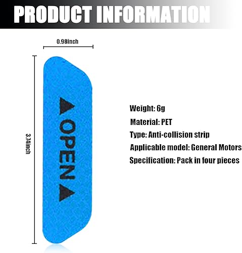 Miniatura 2 de Fogfar 4 calcomanías reflectantes de advertencia abierta para puerta, 3.74 x 0.98 pulgadas, calcomanías universales de advertencia de precaución de